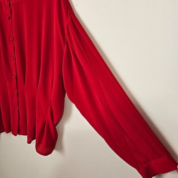 EUC LIKE NEW EXPRESS RED PEPLUM PLEATED LONGSLEEVES TOP SIZE LARGE - Picture 8 of 14
